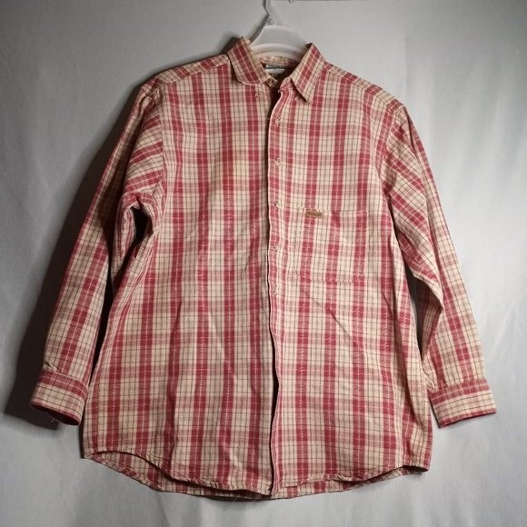 Carhartt Red Plaid Button-Down Long Sleeve Men's Shirt Size 52" Chest - Picture 1 of 5